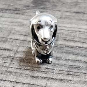 S925 Sitting Dog With Bandana Charm